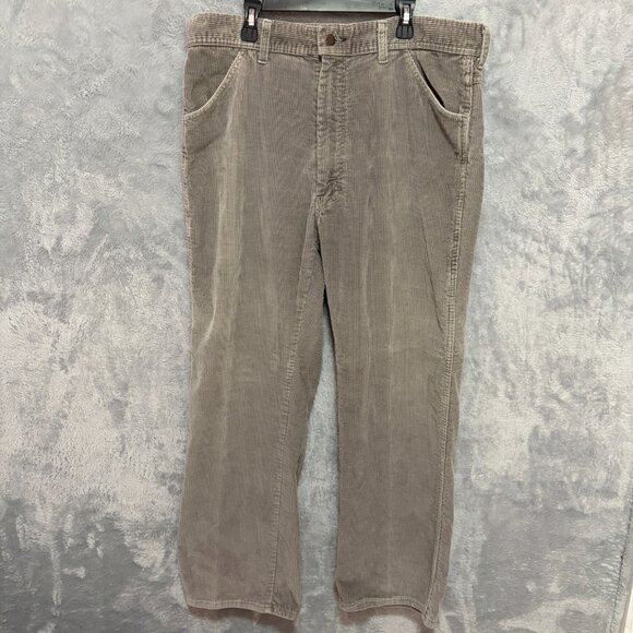 Vintage McGregor Pants Mens 36X28 Light Gray Corduroy Straight Leg 80's 90's - Picture 1 of 10